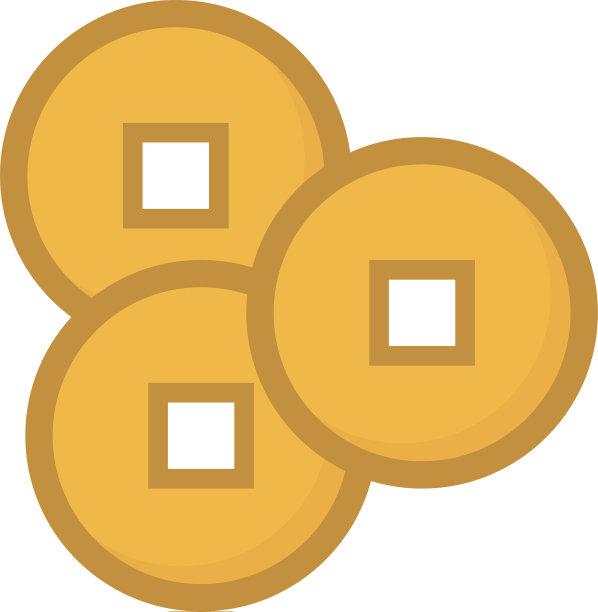 白色背景上的中国硬币图片下载