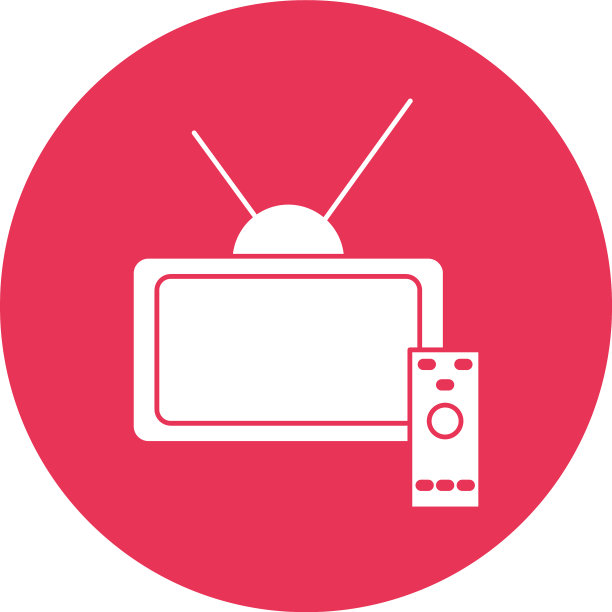 电视和控制剪影块风格图标图片下载