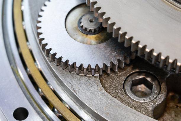 机齿轮特写图片下载