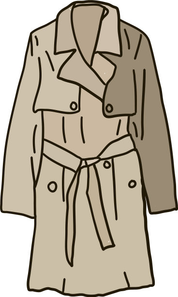 白色背景上有腰带的外套图片下载