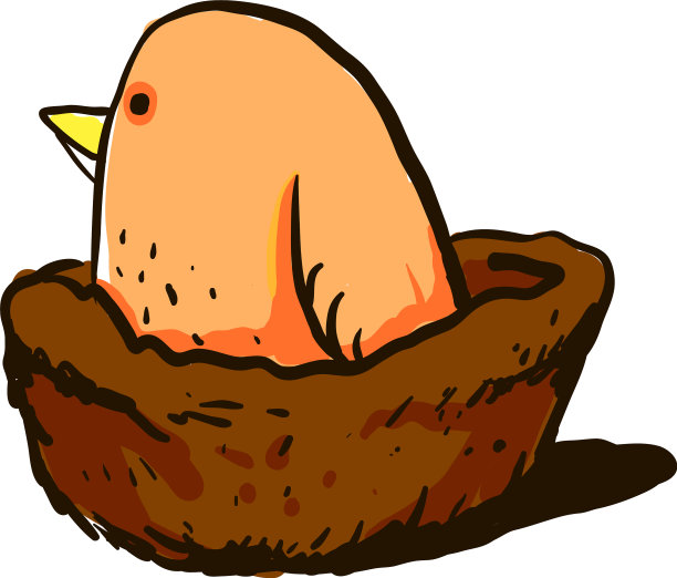 鸟儿在白色的背景上筑巢图片下载