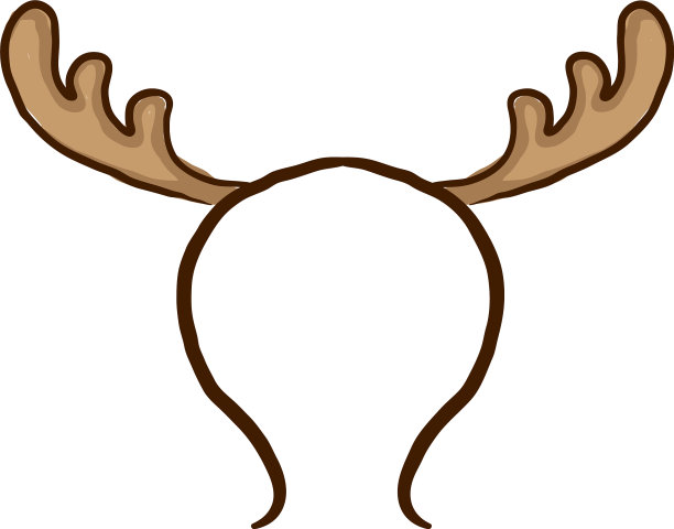 白色背景上的鹿发带图片下载