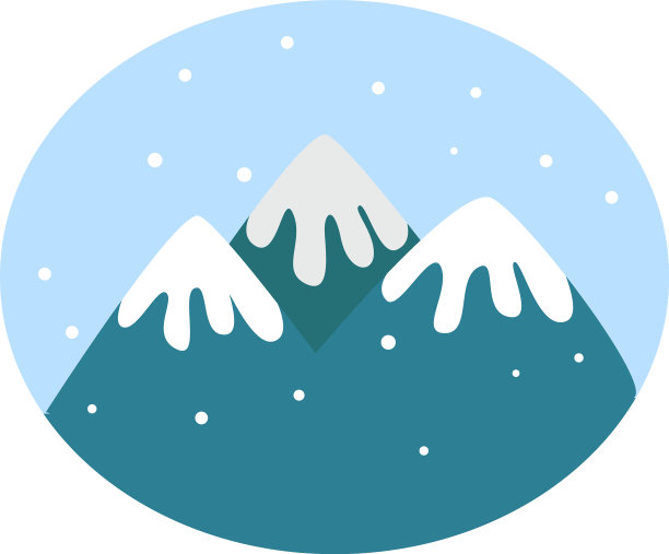 白色背景上的雪山图片下载