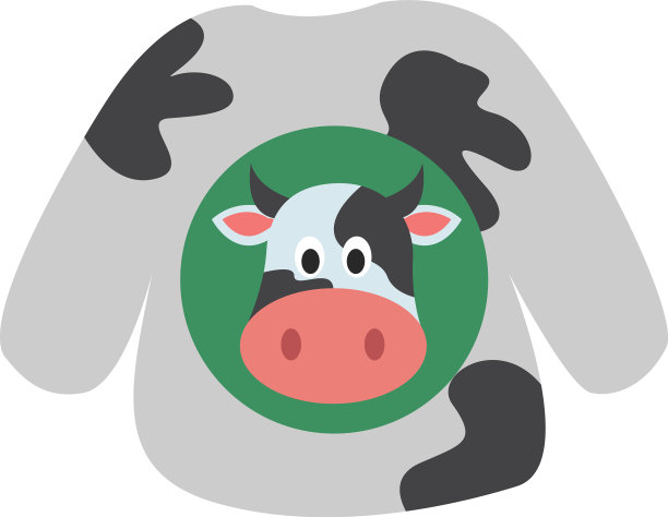 白色背景上有奶牛的毛衣图片下载