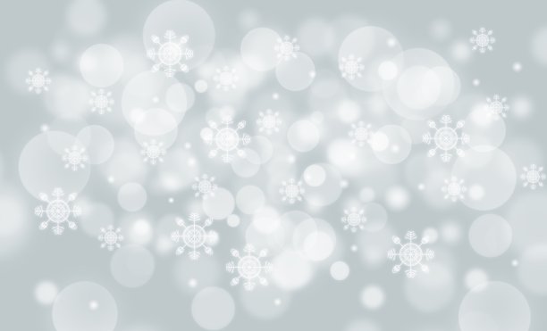 灰度梯度抽象背景。插画圣诞冬季卡片概念白色雪花和散景灯与复制空间。图片下载