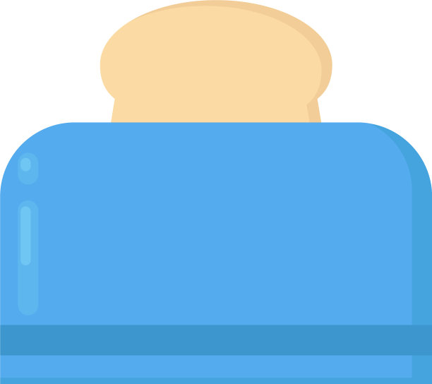 白色背景上的蓝色烤面包机图片下载