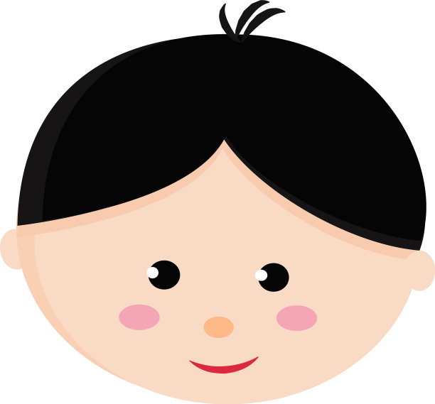 白底黑头发的男孩图片下载