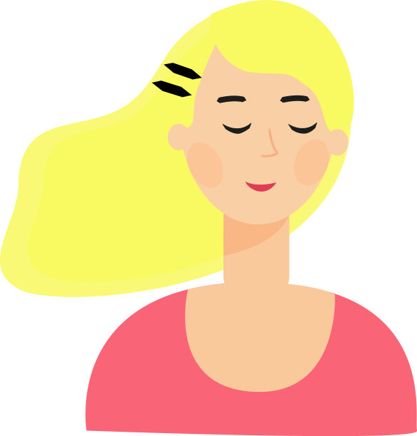 白色背景上的金发女孩图片下载