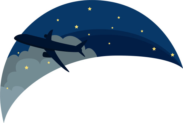 夜间飞行的飞机在白色的背景图片下载