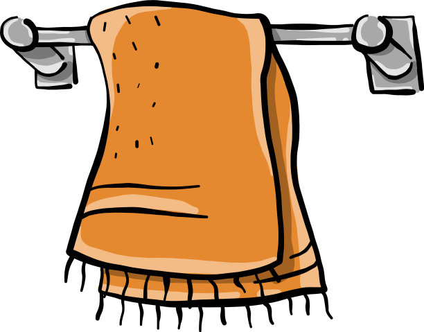 白色背景上的橙色毛巾图片下载