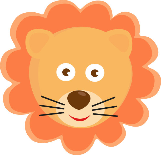 狮子的头在白色的背景图片下载