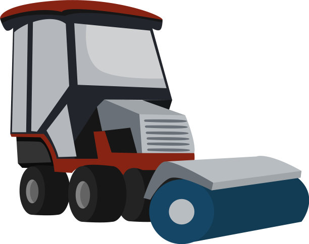 在白色背景上清理雪的机器图片下载