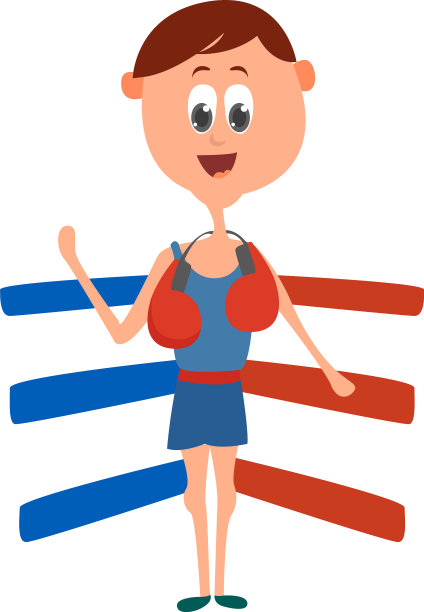 拳击台上的男人，背景是白色图片下载