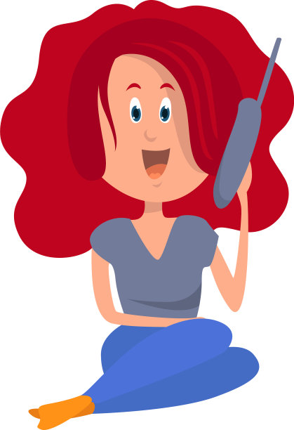 白底电话的女人图片下载