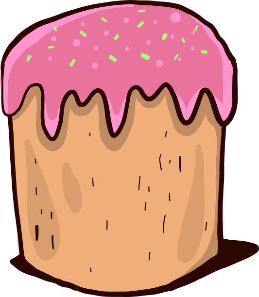 白色背景上的复活节粉色蛋糕图片下载