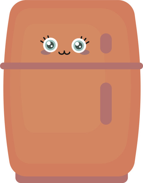 白色背景上可爱的粉红色冰箱图片下载