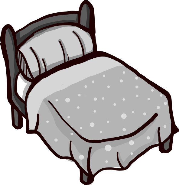 白色背景的灰色床图片下载