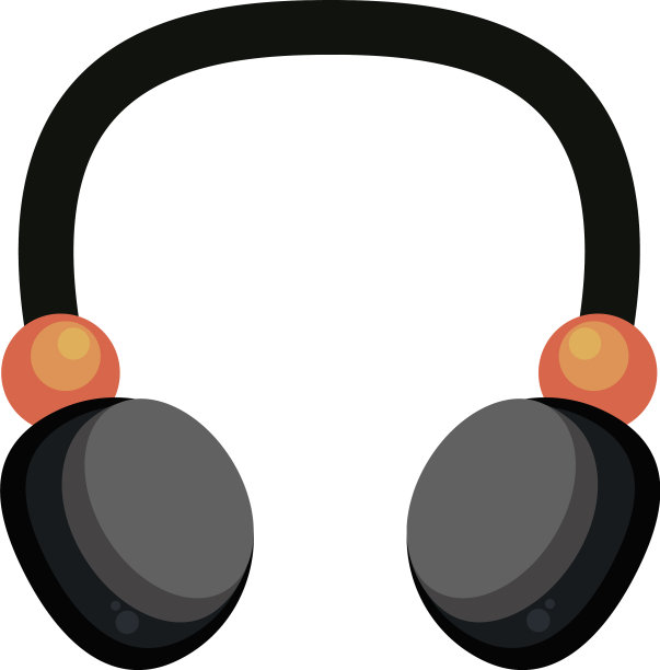 白色背景下的黑色耳机图片下载