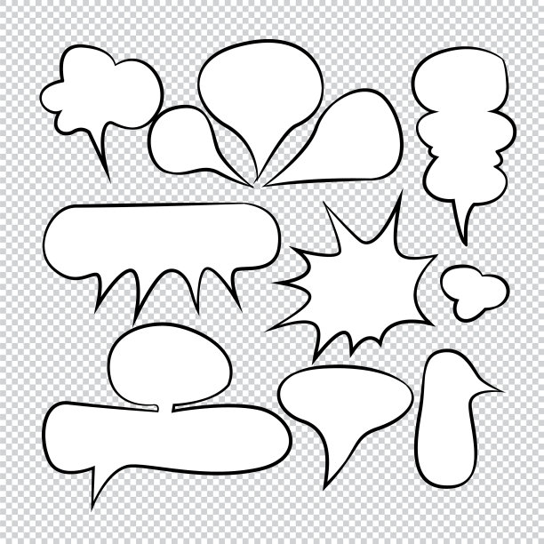 漫画泡泡演讲气球演讲卡通图片下载