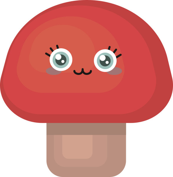 可爱的蘑菇在白色的背景图片下载