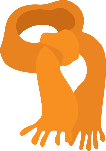 白色背景上的黄色围巾图片下载