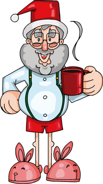 一个滑稽的卡通人物戴着圣诞帽图片下载