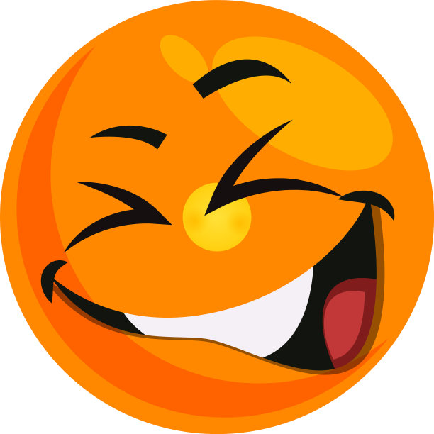 白色背景上咯咯笑的笑脸图片下载