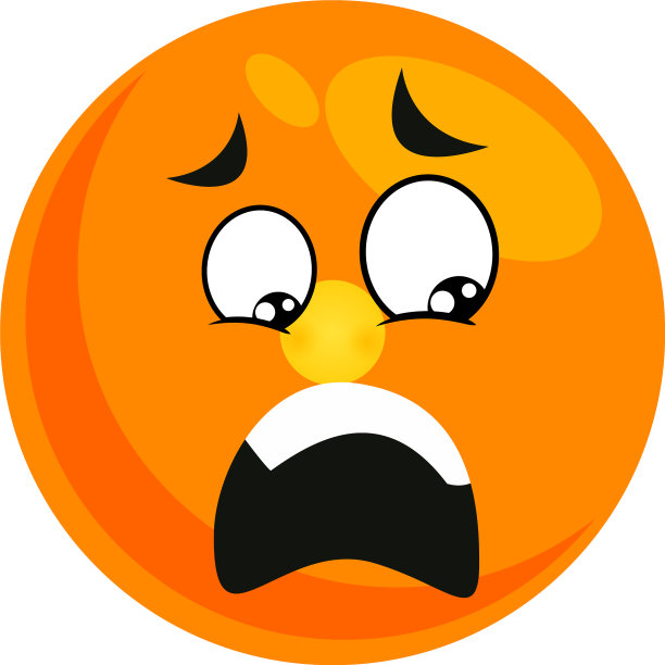 白色背景上非常害怕的笑脸图片下载