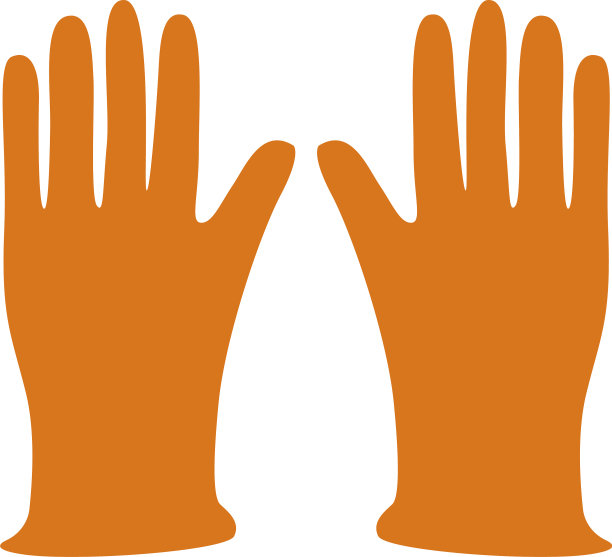 白色背景上的橙色手套图片下载