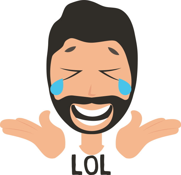 男人在白色背景下大声笑图片下载