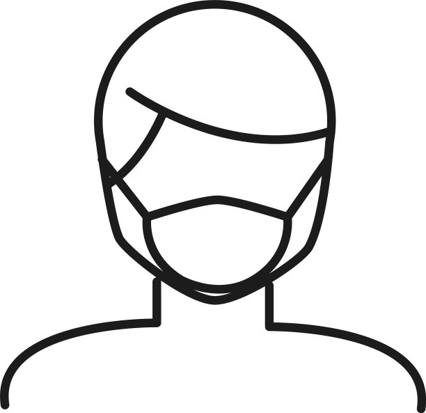 戴口罩的男人头像线条风格图标设计图片下载