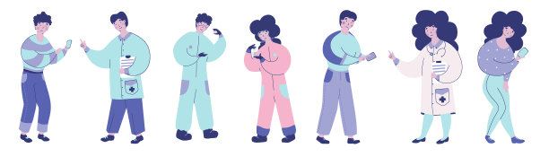 医生在现代风格设置平面卡通图片下载