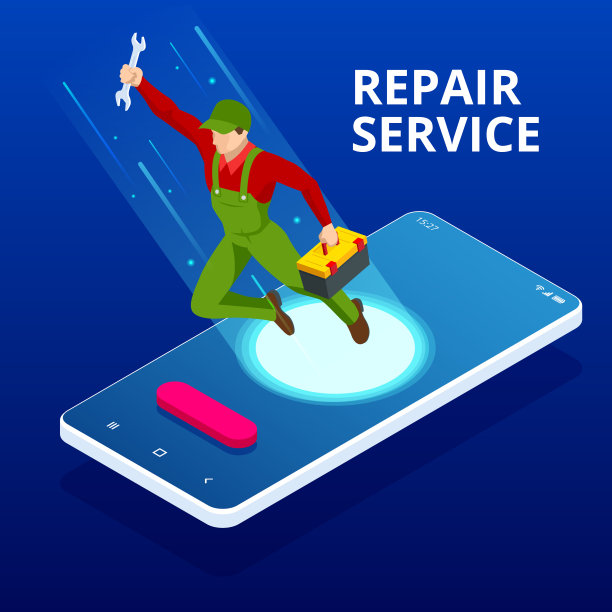 等距房屋维修和更新服务。打电话给家庭作业管理员。机械或电子服务概念。修理工的角色。图片下载