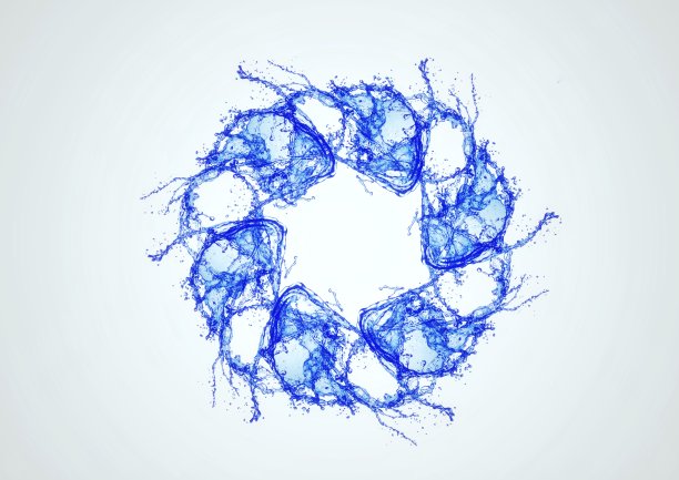 抽象蓝色飞溅环图片下载