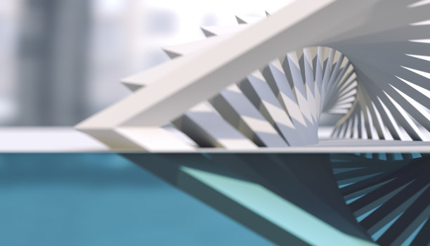 白色参数化抽象-几何-建筑- 3D渲染图片下载