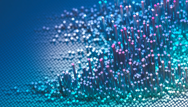 抽象几何背景与立方体- 3D渲染图片下载