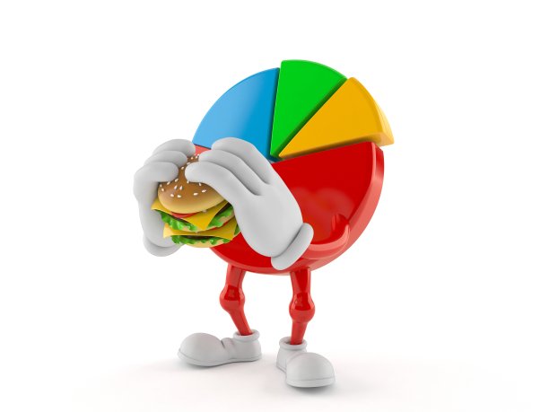 饼图人物吃汉堡包图片下载