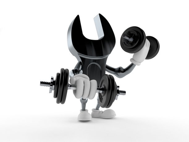 带哑铃的扳手角色图片下载