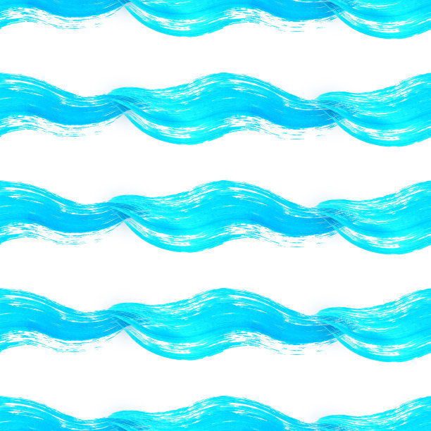 条纹图案与波浪蓝色笔触图片下载