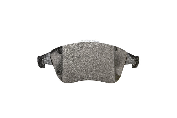 新的前刹车片，孤立在一个白色背景与剪辑路径，可见刹车片衬里，顶视图。图片下载