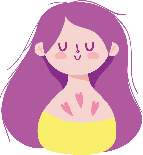 孤立女性头像卡通设计图片下载