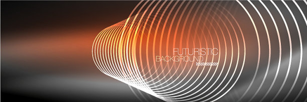 闪亮的霓虹灯线条，条纹和波浪技术图片下载