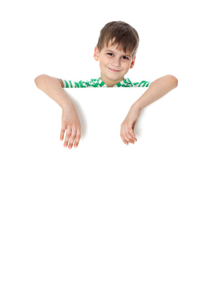 拿着横幅的男孩图片下载