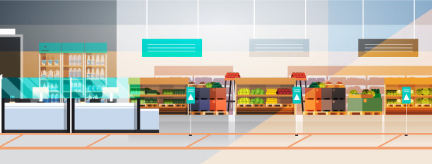 新冠肺炎期间超市无人光顾图片下载