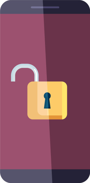 智能手机安全系统挂锁白色图片下载