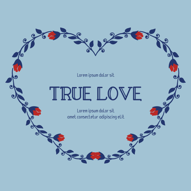 简单的真爱贺卡模板装饰图片下载