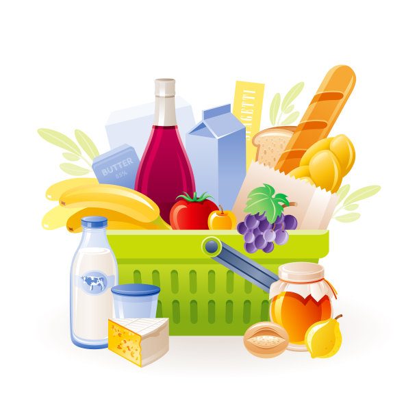 食品篮子图标超市购物车图片下载