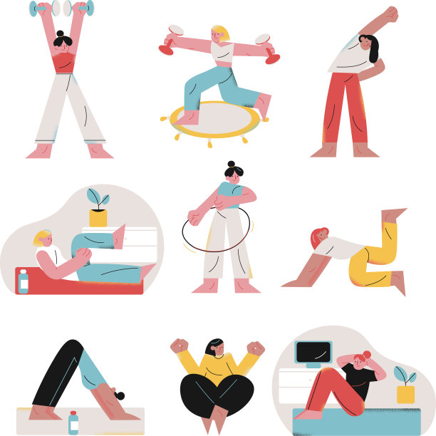 妇女在家里做运动和锻炼图片下载