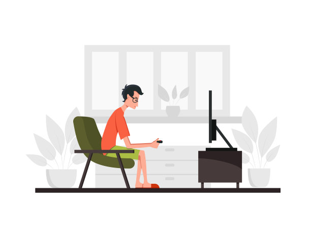 男人坐在沙发上玩游戏机的颜色图片下载