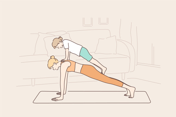 母亲锻炼儿童运动概念图片下载